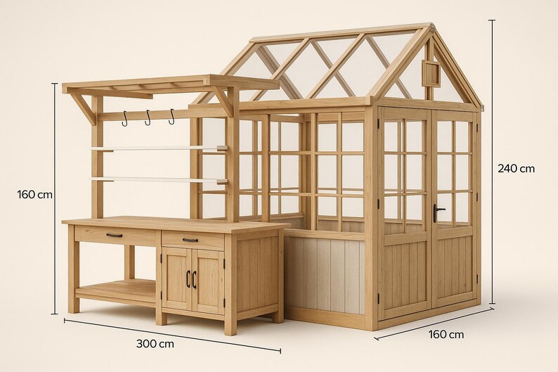 Greenhouse Potting Bench Woodworking Plan, DIY Garden Work Table (PDF ...