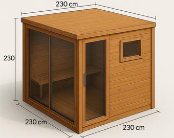 Modern Cube Sauna DIY Plan: Outdoor Garden Sauna Blueprint
