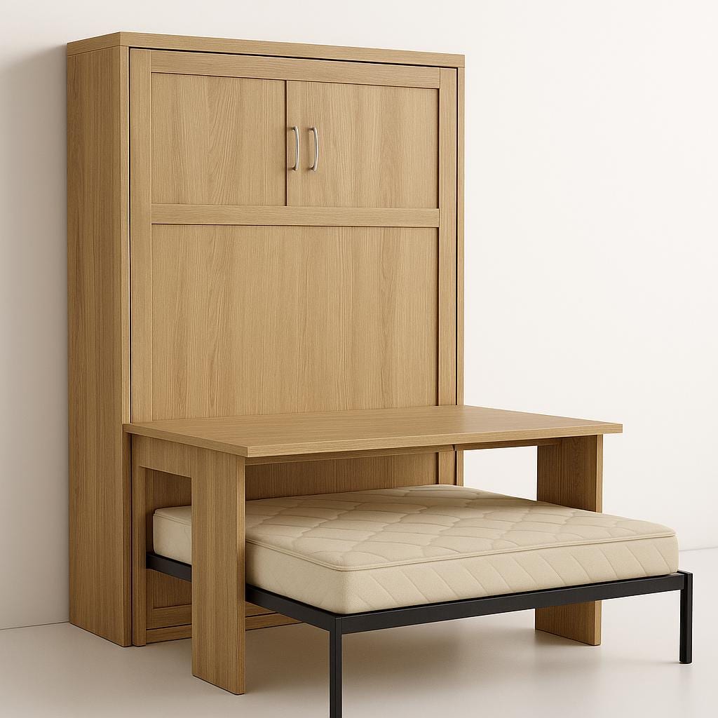 Plan de travail du bois de lit escamotable avec bureau, lit escamotable à monter soi-même (téléchargement PDF)