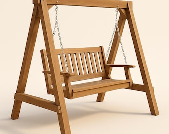 Wooden Garden Swing Plan – DIY Outdoor Porch Swing Blueprint
