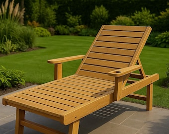 DIY Wooden Sun Lounger Plan: Adjustable Chaise Lounge Blueprint (PDF Download)