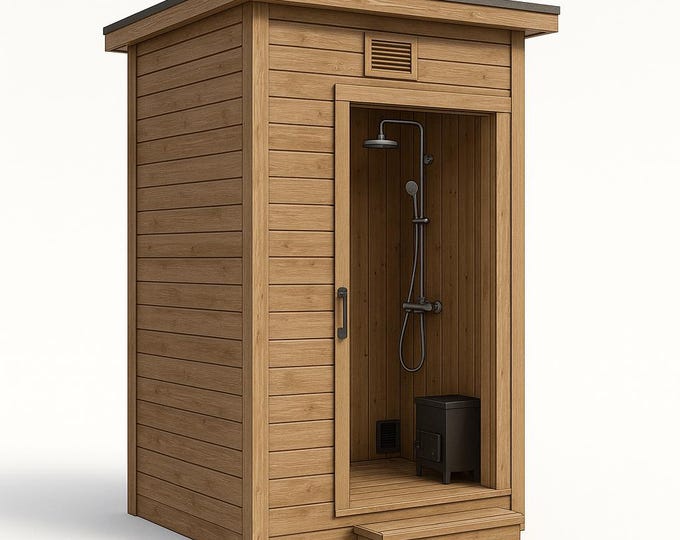 Photo inspiration: Picture Idea: Cedar 4 X 6 Off Grid Outdoor Shower House Building