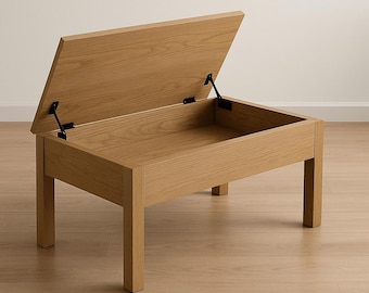 Hidden Compartment Coffee Table Plan – DIY Secret Storage Furniture – Printable PDF Woodworking Blueprint