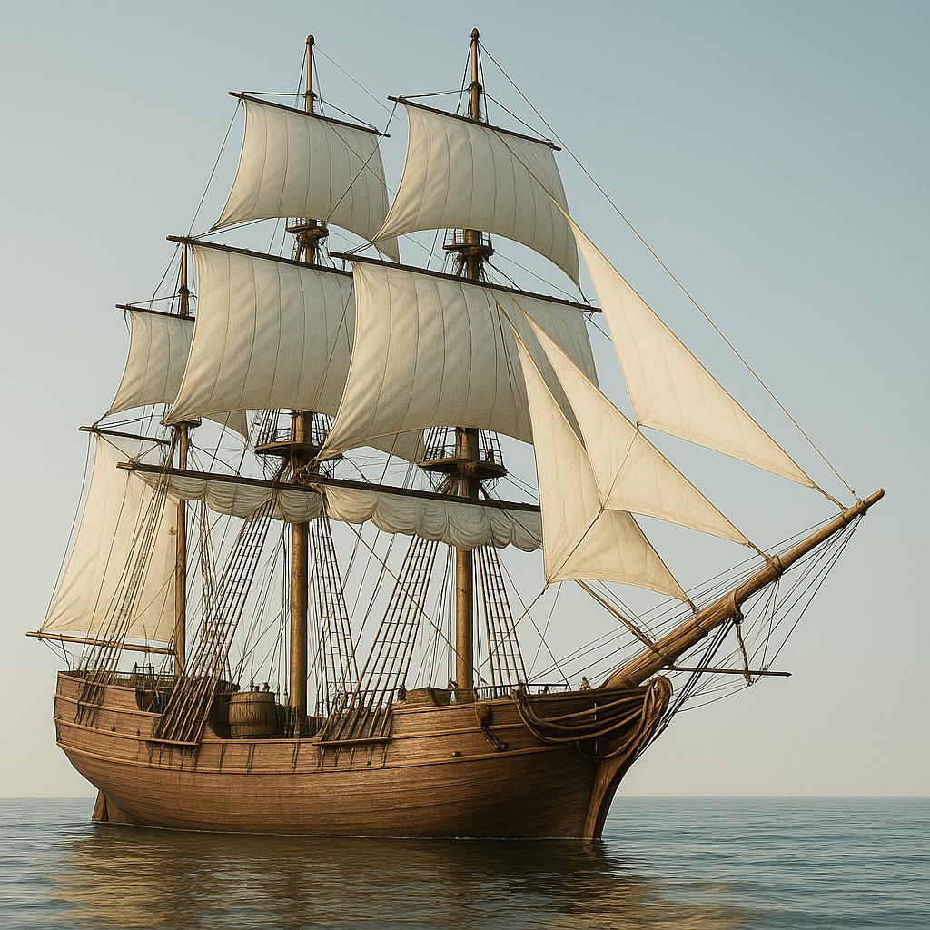 大型帆船模型の設計図 – DIY木製帆船プラン – 印刷可能なカット