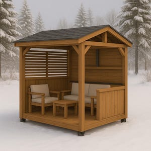 Rustic Garden Gazebo Woodworking Plan, NordicBlueprints DIY Outdoor Pavilion PDF, Backyard Pergola Blueprint Digital Download