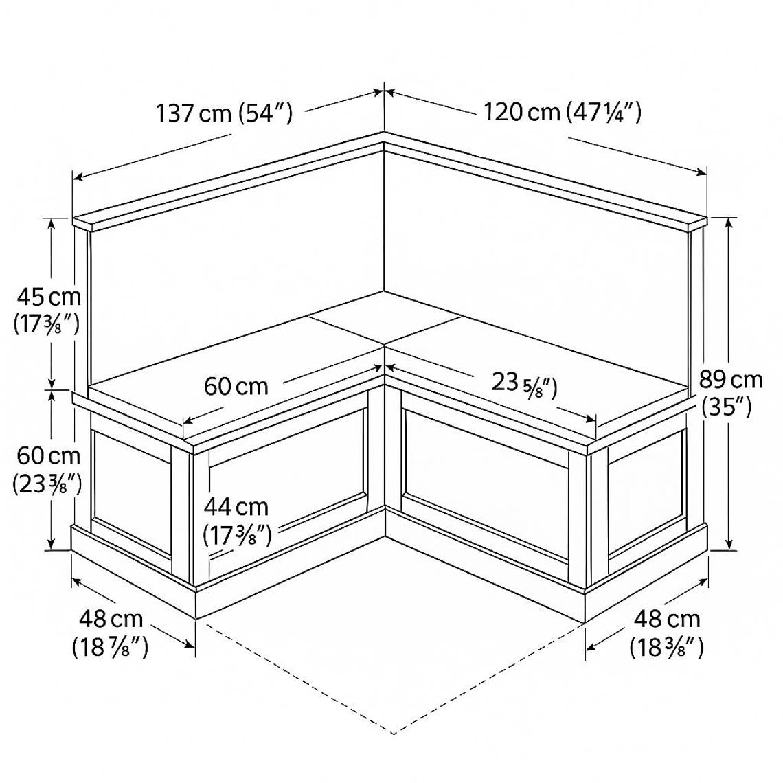 Built-in Banquette Seating Blueprint | DIY Breakfast Nook Bench ...