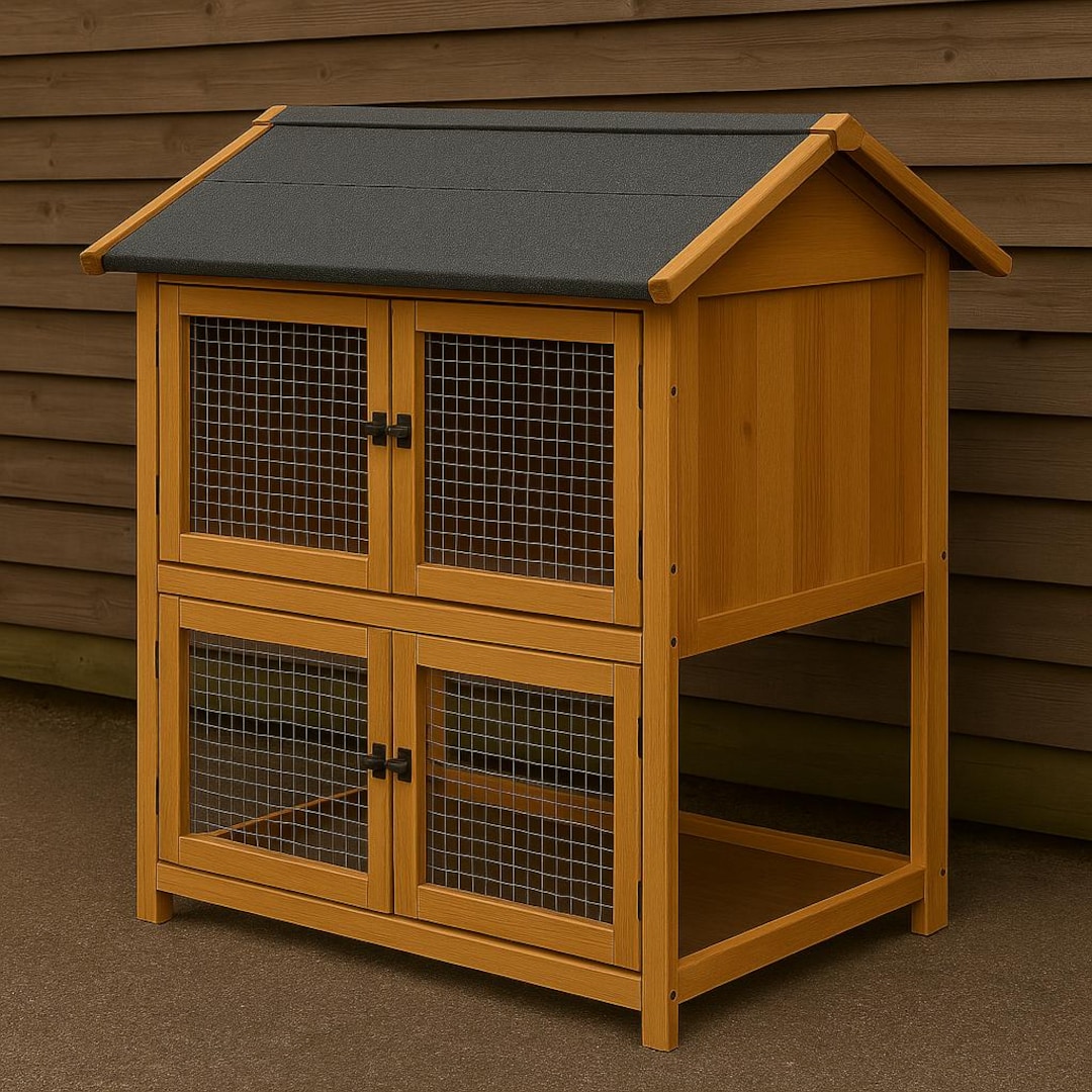 Homemade Rabbit Stall DIY Rabbit Hutch Woodworking Plan: Rustic Outdoor Pet Shelter (PDF ...