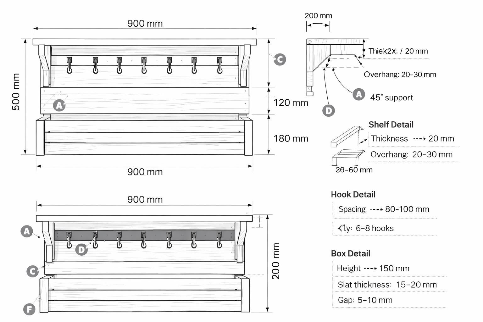 Tool Rack Writen Chart.pdf Garden Tool Rack Plans PDF | DIY Wooden Wall Storage Shelf - Etsy