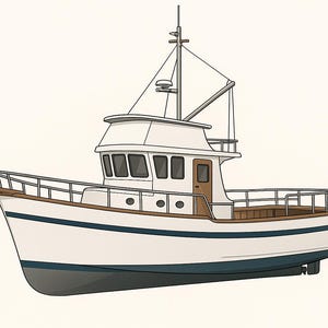 Trawler Boat Woodworking Plan, 10m Frame Set, DIY Boat Building (PDF ...