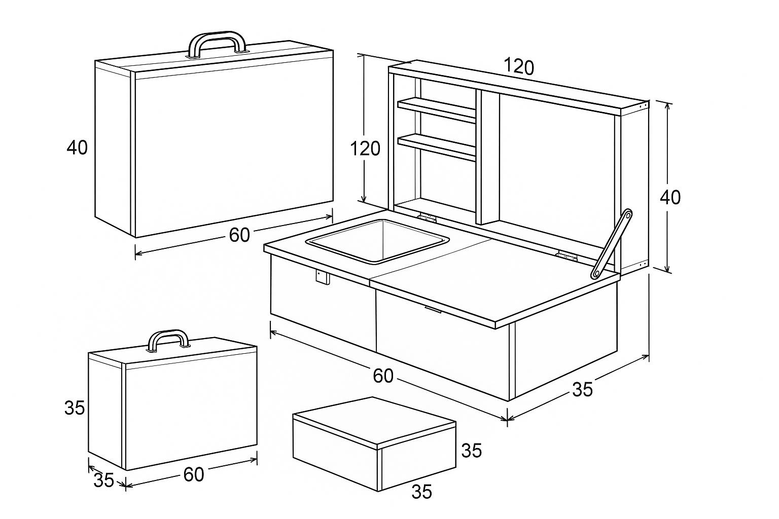 Foldable Camping Kitchen Box Woodworking Plan: DIY Chuck Box (PDF ...