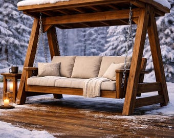 Wooden Garden Swing Plans – DIY Outdoor Porch Swing Seat PDF & ZIP Blueprint
