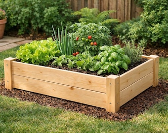 Raised Garden Bed Plans – DIY Wooden Planter Box Outdoor Vegetable Garden PDF