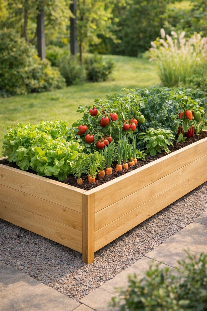 DIY Raised Garden Bed Planter Box Plans (PDF) | Wooden Vegetable Garden ...