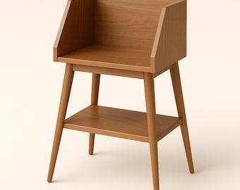 Mid Century Record Stand Woodworking Plan | DIY Vinyl Storage (PDF Blueprint)
