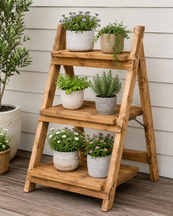 Plan für Pflanzenständer aus Holz | DIY Regal Etagere Blueprint (PDF Download)