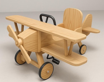 Plano de un avión de pedales de madera, plano de un avión de pedales vintage (descarga en PDF)