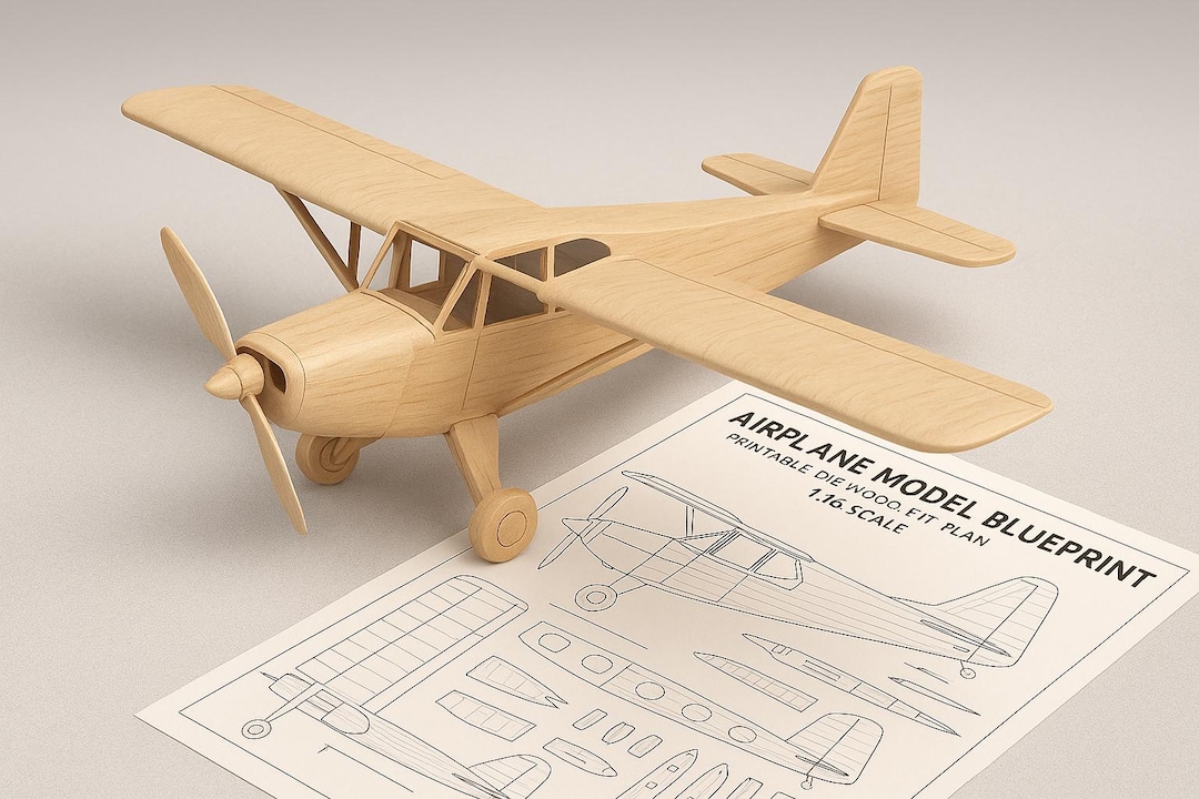 模型飛行機の設計図 – 1:24スケール DIY 木製キット – フレーム