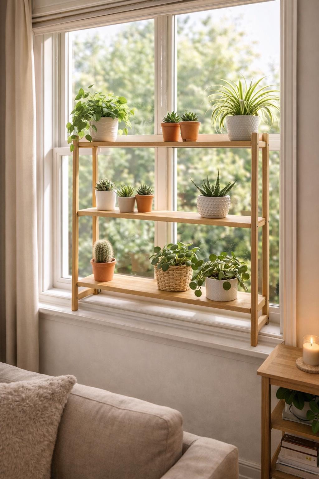 DIY Fensterpflanzen-Regalpläne aus Holz | Platzsparender Blumenhocker (PDF)