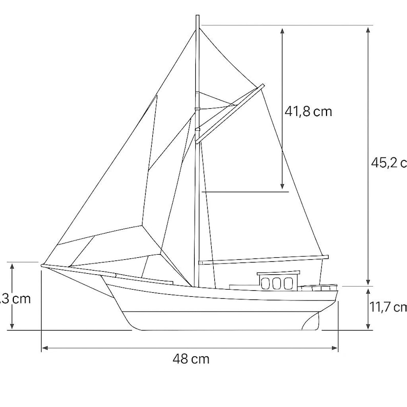 Sloop Dimensions Large Wooden Schooner Model Plan – 2-masted Sailboat DIY Blueprint PDF ...