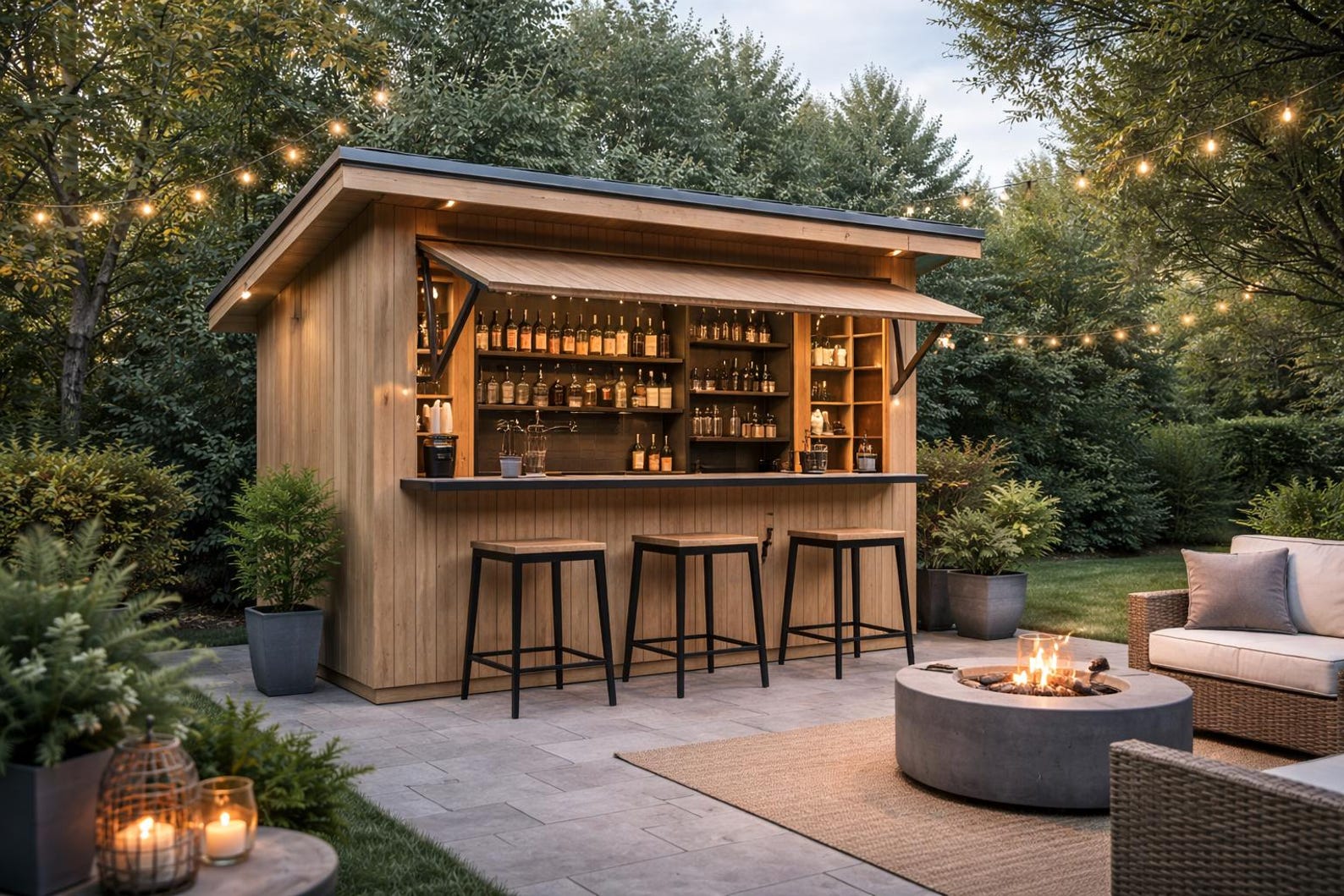 Modern Outdoor Bar Shed Plans PDF - Etsy