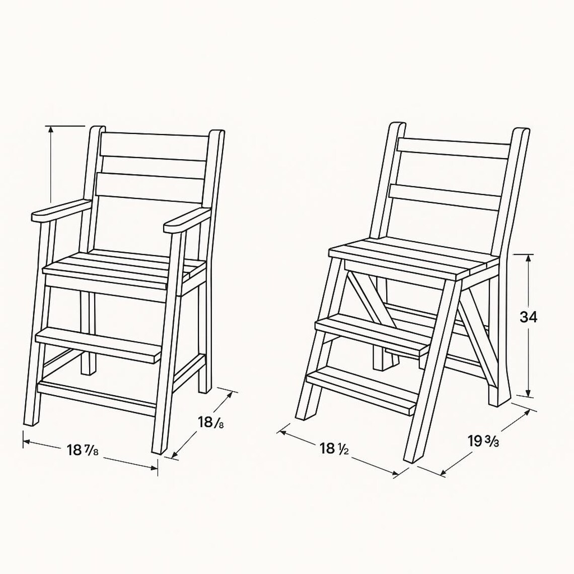 Convertible Chair to Stepladder – DIY Woodworking Plan (PDF) - Etsy