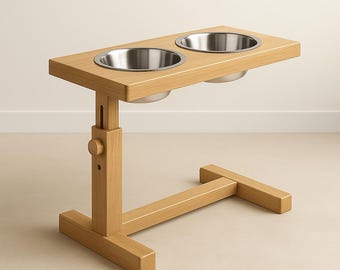 Plan du support réglable en bois pour mangeoire pour chien