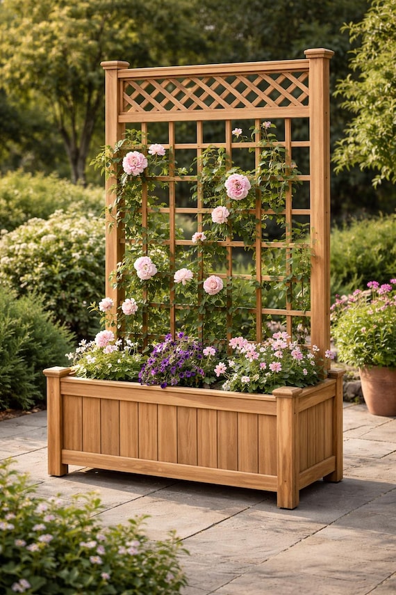 DIY Holz-Blumenkasten mit Spalier-Plnen (PDF Download) - Etsy.de