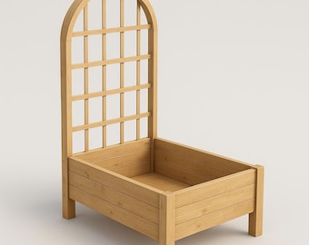 Raised Garden Bed with Trellis Woodworking Plan (PDF Download)