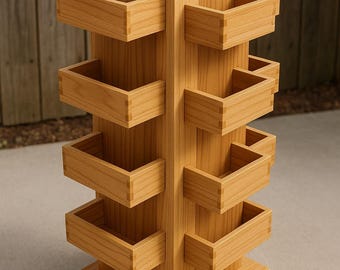 Vertical Garden Tower DIY Plan | Wooden Multi-Tier Plant Stand (PDF)