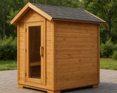 DIY Backyard Sauna Woodworking Plan: Rustic Garden Cabin (PDF Download)