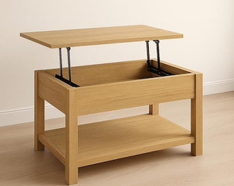 Plano para construir una mesa de centro con tapa elevable: Almacenamiento oculto moderno (Plano descargable en PDF)