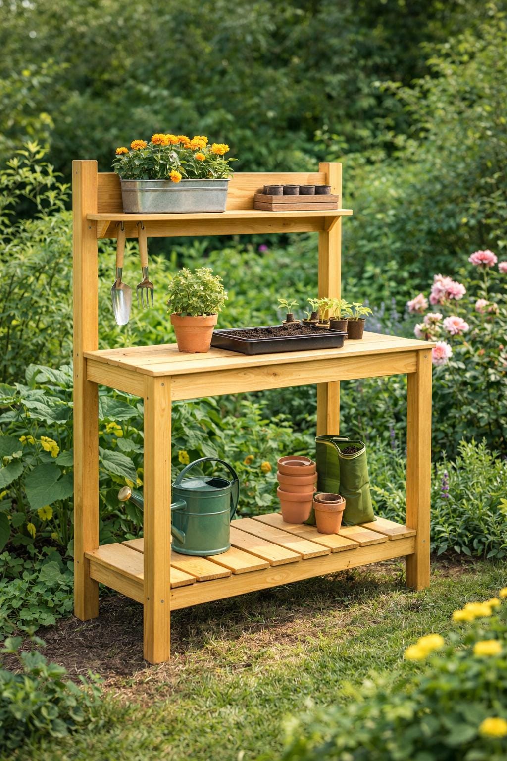 Potting Bench Plans PDF | DIY Garden Potting Table - Etsy