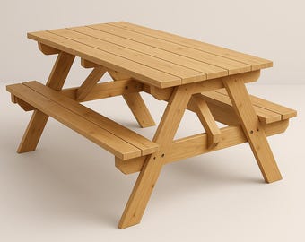 Folding Picnic Table Bench Woodworking Plan: DIY Outdoor Table (PDF Download)
