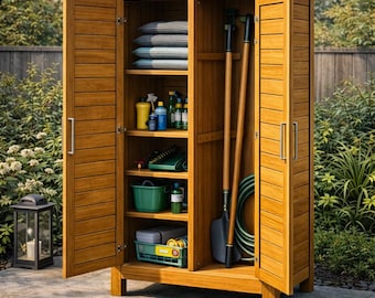 Planos de armarios de jardín para exteriores: planos de carpintería para armarios de madera (DIY) en PDF