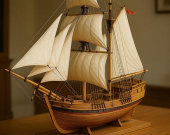 DIY 3Dガレオン船模型キット – 旗付き大型段ボール製帆船 – 276ピース