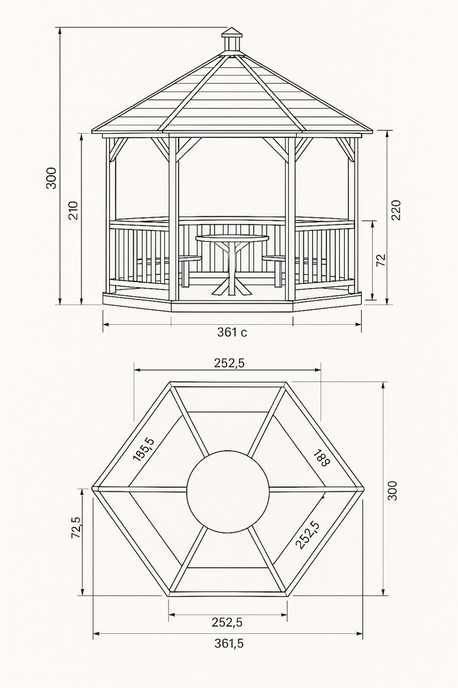 Layout Hexagon Gazebo Plansnull