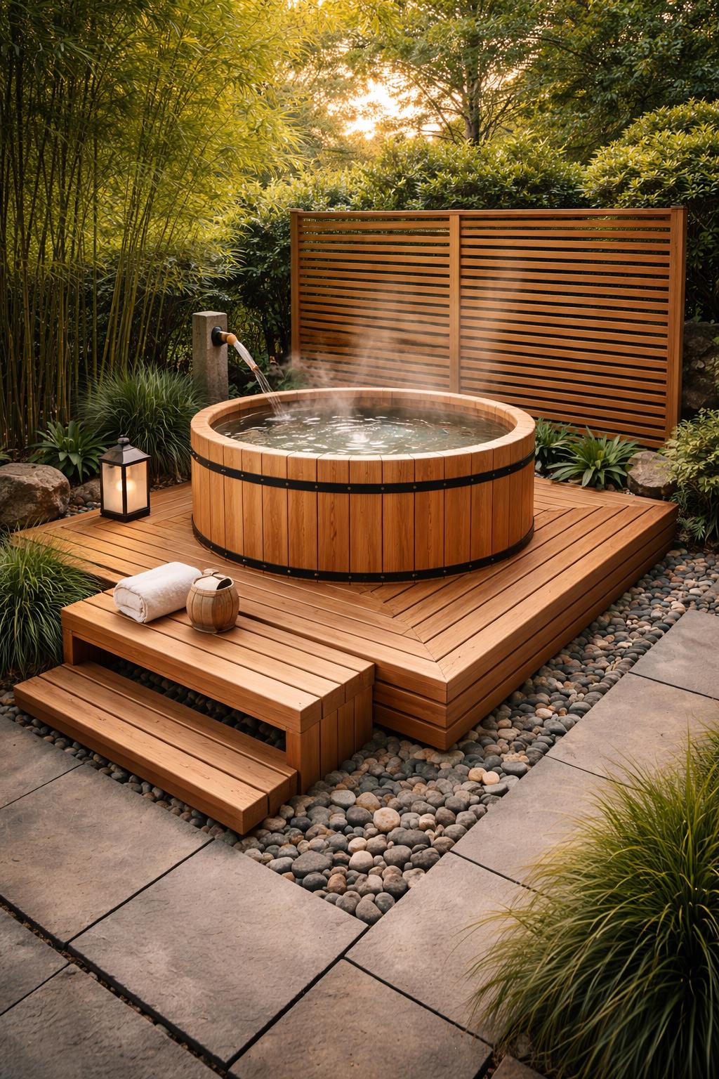 Japanese Ofuro Tub Surround Plans – Diy Wooden Spa Deck Platform ...