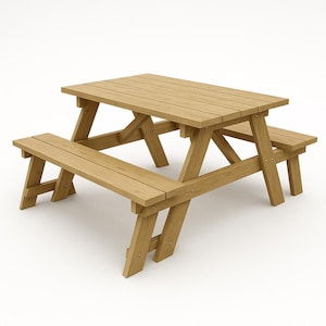 Picnic Table Woodworking Plan: DIY Outdoor Table Blueprint (PDF Download)