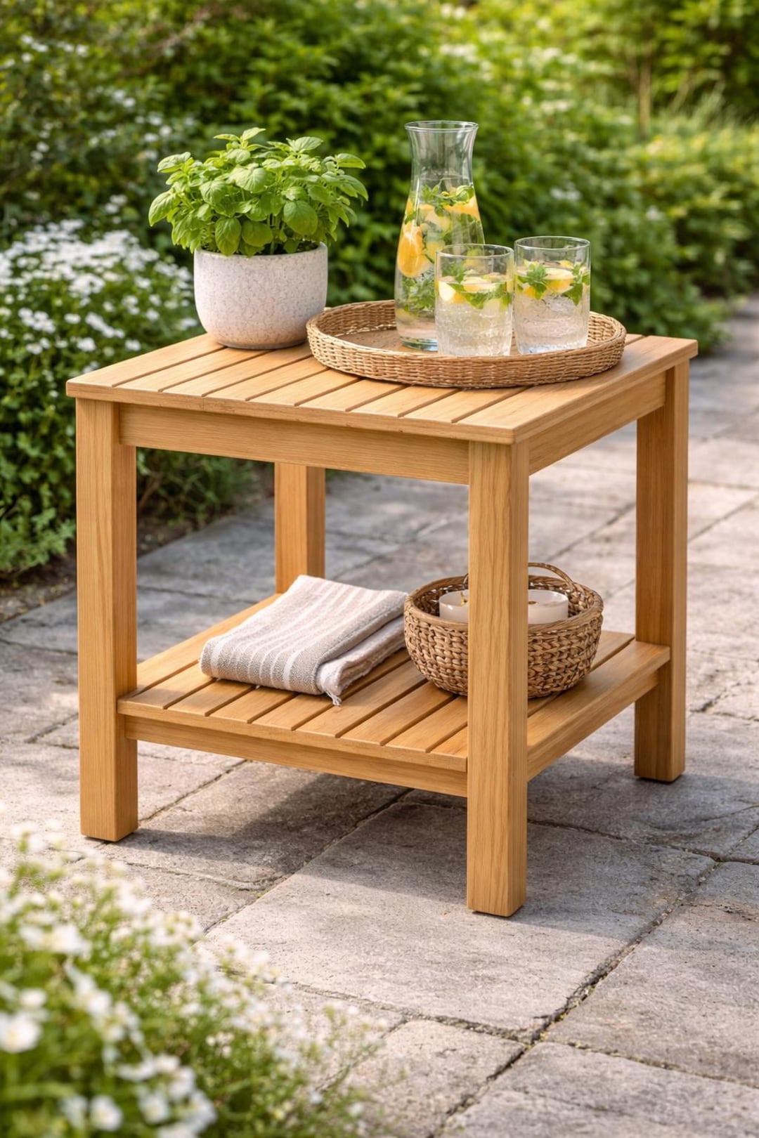 DIY Wooden Outdoor Side Table Plans | Patio Garden Table (PDF Plan) - Etsy