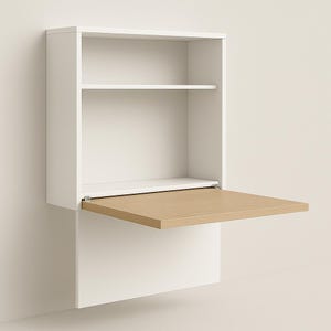 Plan de travail du bois de bureau pliable fixé au mur : table gain de place DIY (PDF)