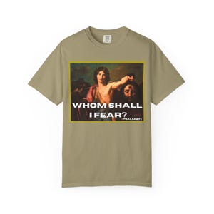Vintage David and Goliath Tee, Psalms 27:1 Shirt, Unisex Bible Verse Tshirt, Fear Not Christian Top, Religious Graphic Tee