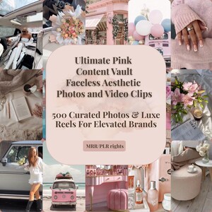 Pink Faceless Reels & Photos, Luxury Car Content (MRR + PLR)