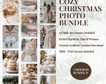 Paquete de fotos navideñas acogedoras / Neutral, PLR + MRR