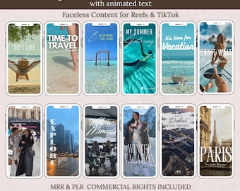 Paquete de vídeos de viajes de lujo / Contenido anónimo para Instagram Reels y TikTok / Vídeos de viajes estéticos / Producto digital PLR MRR
