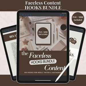100 sociala mediekrokar-paket | Ansiktslösa innehållsrullar TikTok Instagram (PDF PLR MRR)