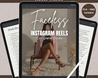 Faceless Instagram Reels Guide, PLR Digital Products, Done for You Ebook Canva Template, Faceless Digital Marketing Guide, Resell Rights