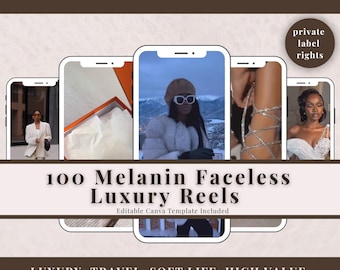 Paquete de 100 carretes de lujo de melanina / Contenido de vida suave sin rostro (PLR + MRR)