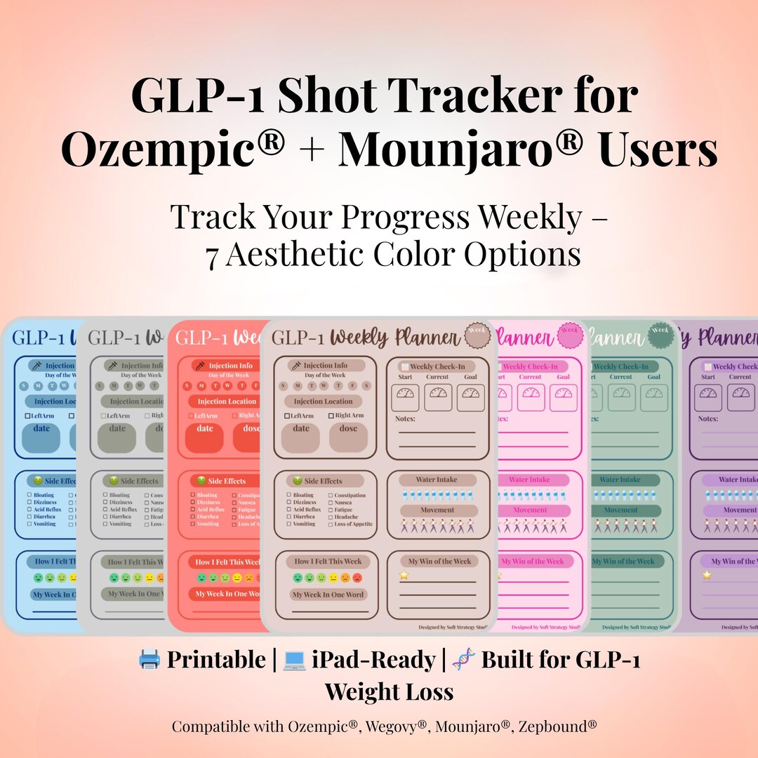 GLP-1 Weight Loss Tracker Bundle: Injection & Progress Log (PDF Digital ...