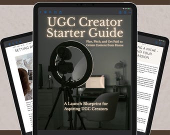 UGC Creator Starter Guide PDF, User Generated Content Planner, Brand Pitch Template, Faceless Content Creator Ebook, Influencer Media Kit
