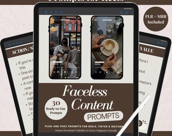 30 ideas para crear contenido sin rostro para Reels, TikTok e Instagram (Descarga digital)